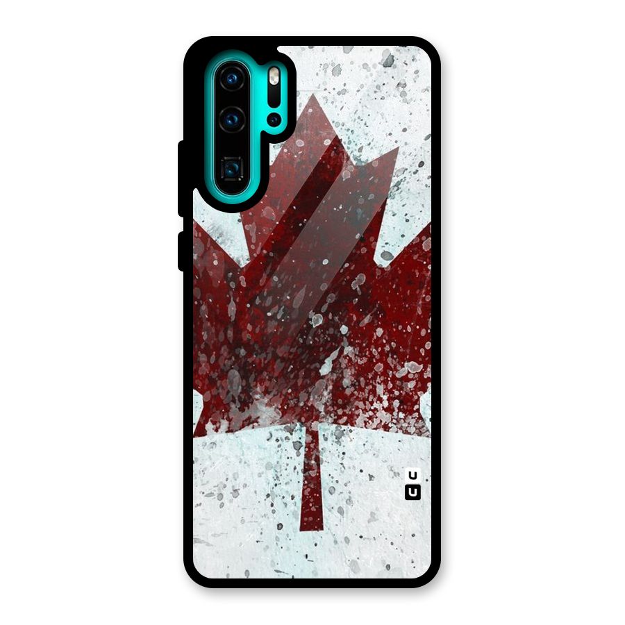 Red Maple Snow Glass Back Case for Huawei P30 Pro