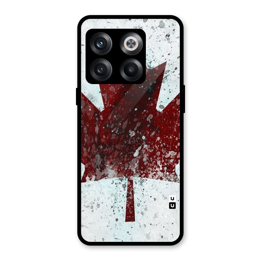 Red Maple Snow Glass Back Case for OnePlus 10T