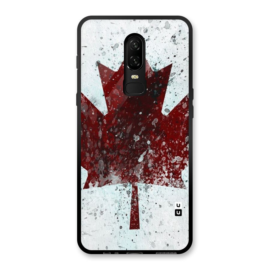 Red Maple Snow Glass Back Case for OnePlus 6