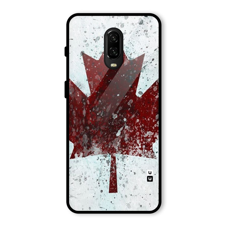 Red Maple Snow Glass Back Case for OnePlus 6T