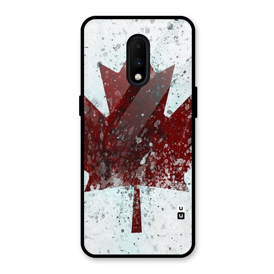 Red Maple Snow Glass Back Case for OnePlus 7