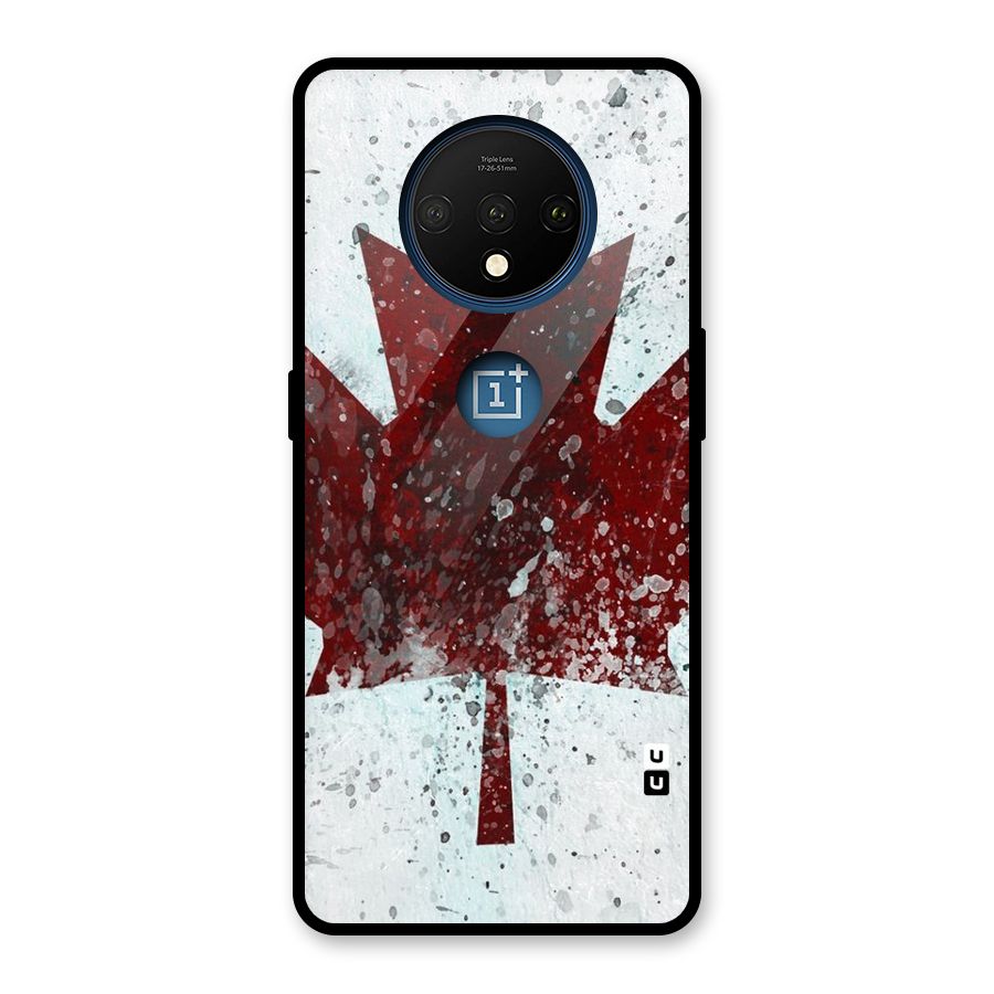 Red Maple Snow Glass Back Case for OnePlus 7T