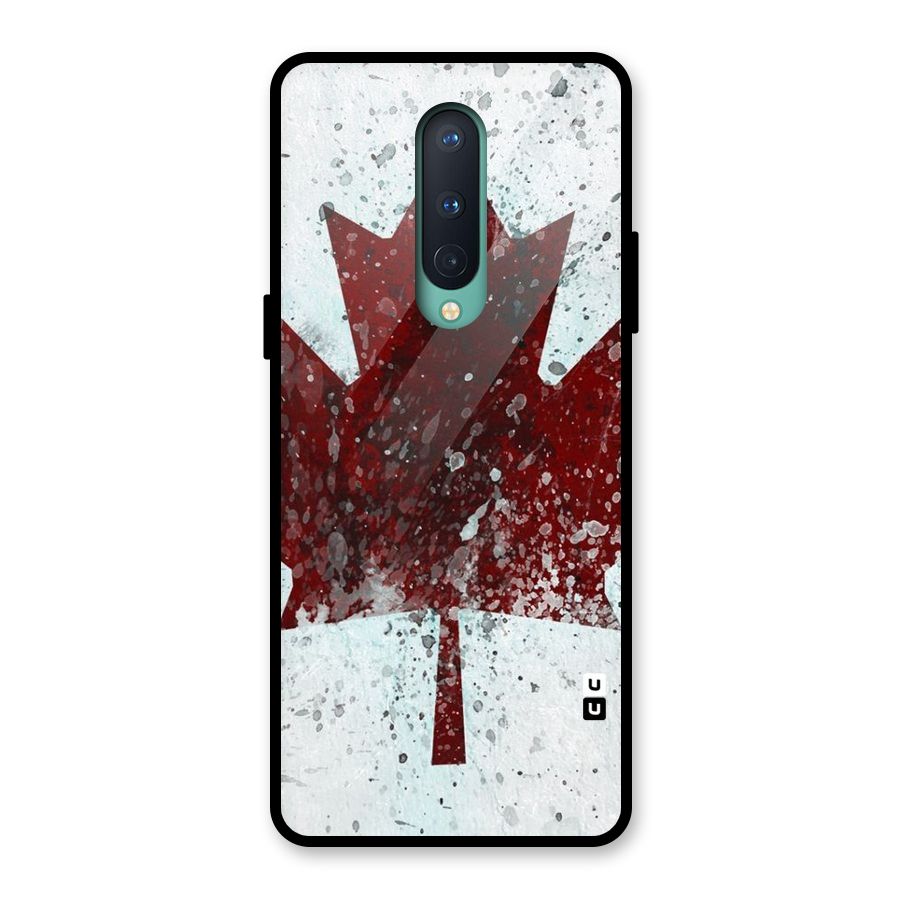Red Maple Snow Glass Back Case for OnePlus 8