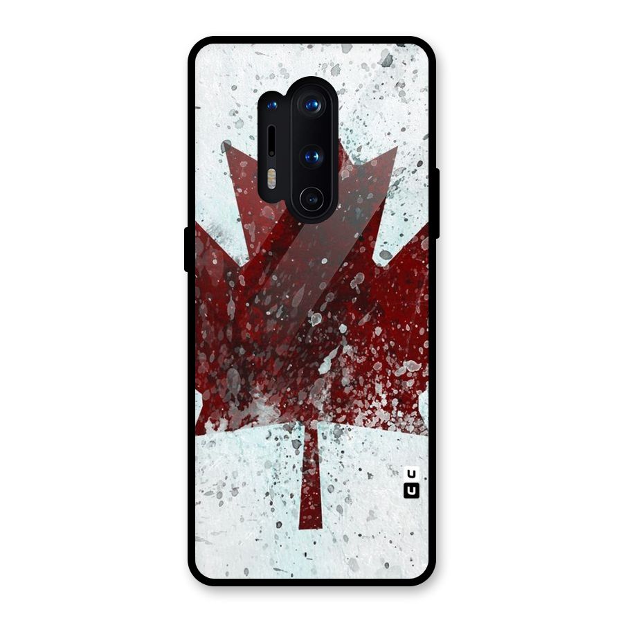 Red Maple Snow Glass Back Case for OnePlus 8 Pro