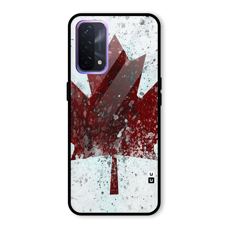 Red Maple Snow Glass Back Case for Oppo A74 5G