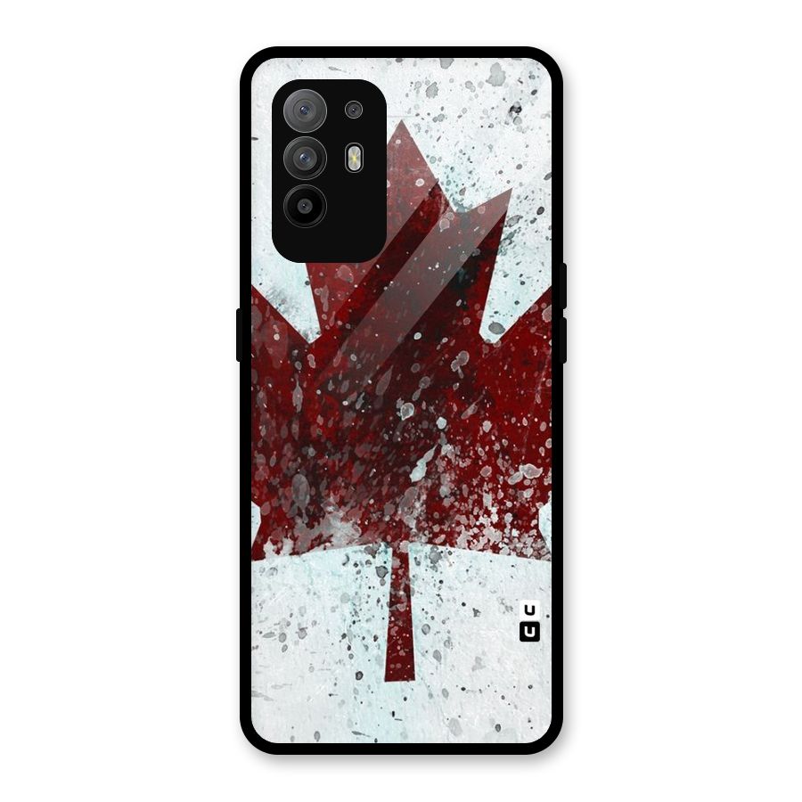 Red Maple Snow Glass Back Case for Oppo F19 Pro Plus 5G