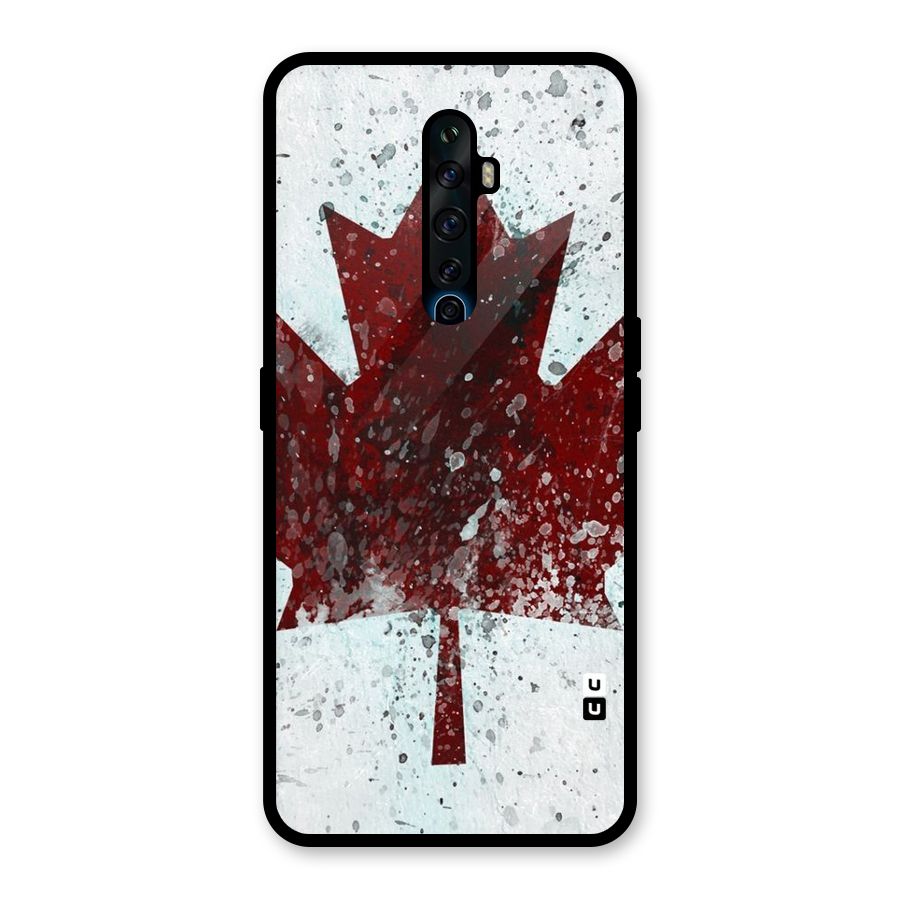 Red Maple Snow Glass Back Case for Oppo Reno2 F