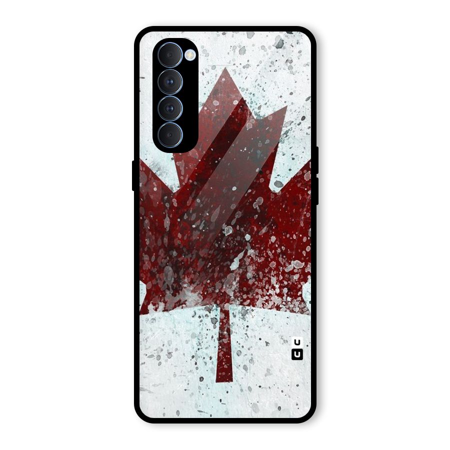 Red Maple Snow Glass Back Case for Oppo Reno4 Pro