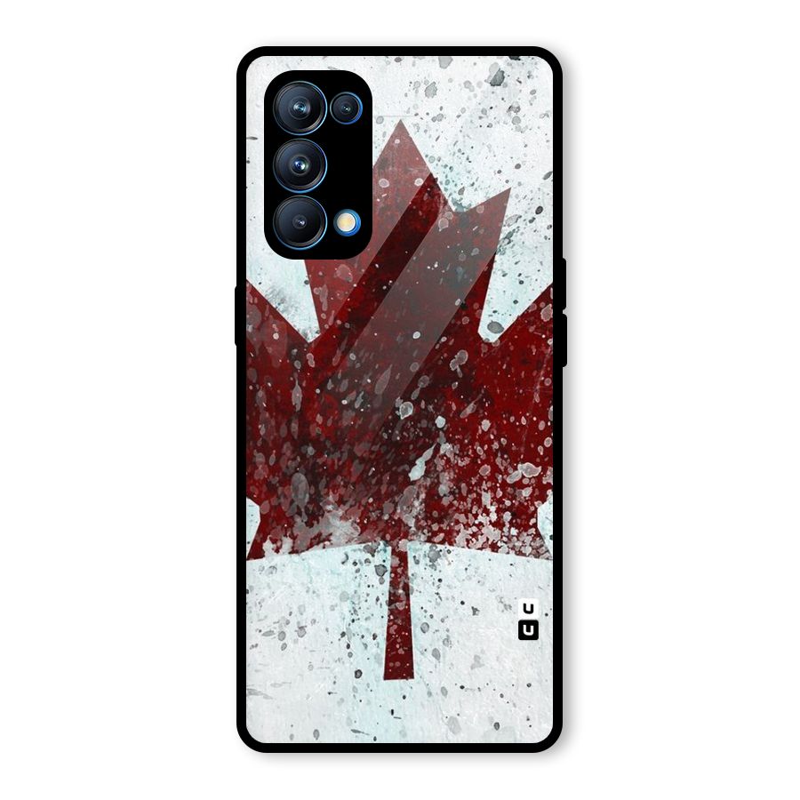 Red Maple Snow Glass Back Case for Oppo Reno5 Pro 5G