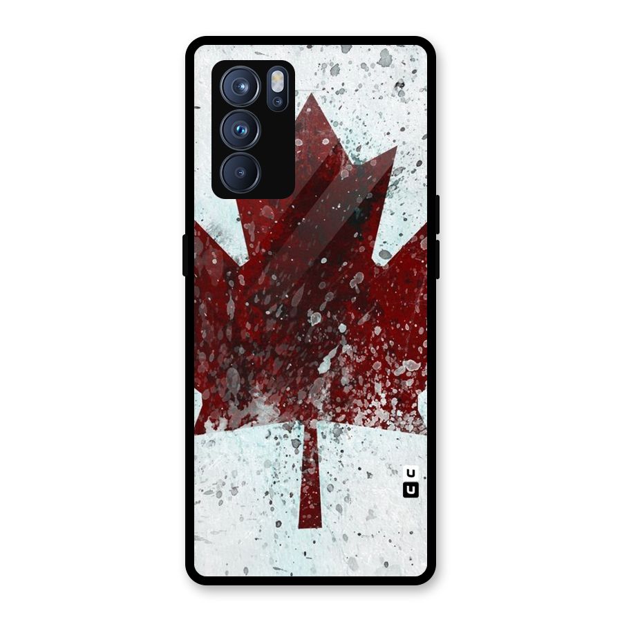 Red Maple Snow Glass Back Case for Oppo Reno6 Pro 5G