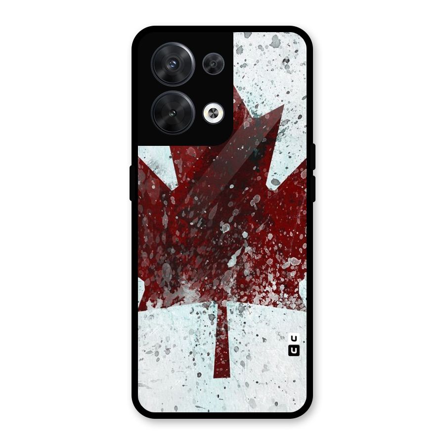 Red Maple Snow Glass Back Case for Oppo Reno8 5G