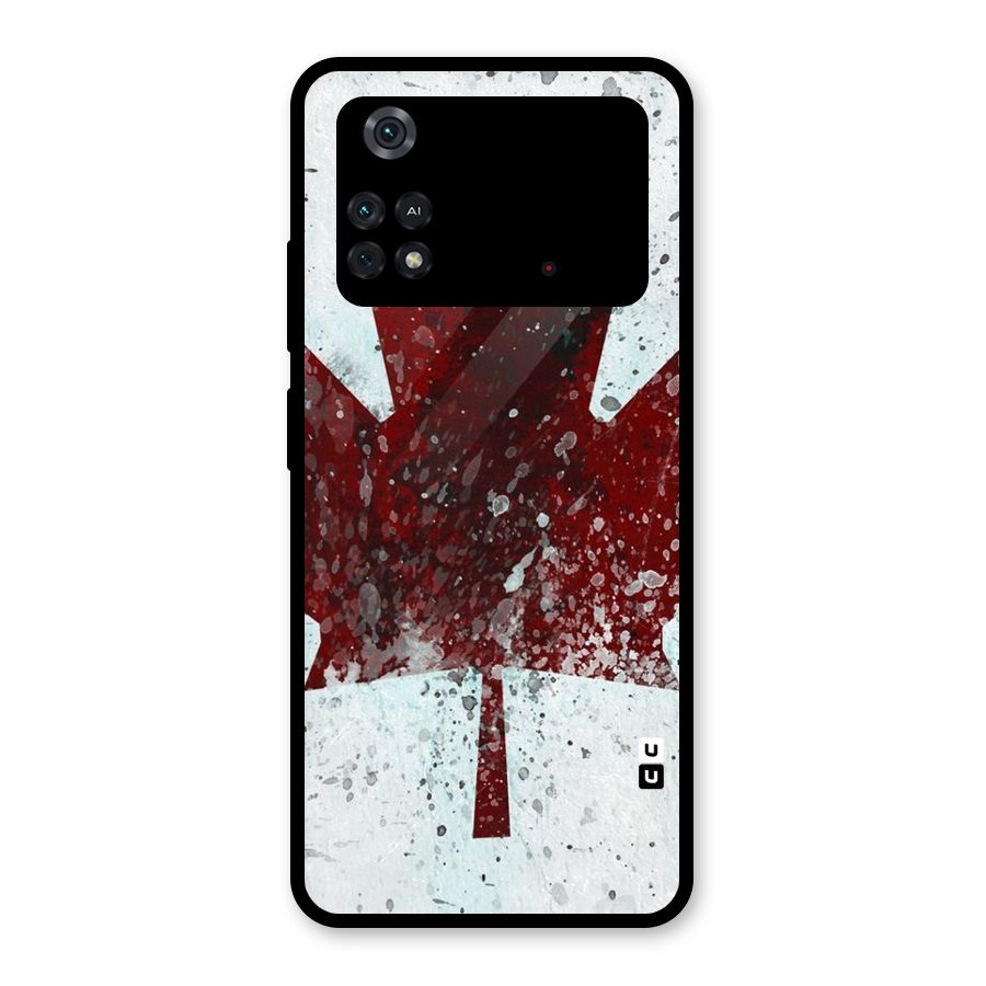 Red Maple Snow Glass Back Case for Poco M4 Pro 4G