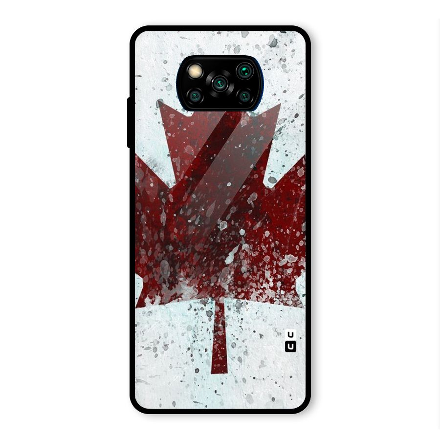 Red Maple Snow Glass Back Case for Poco X3 Pro