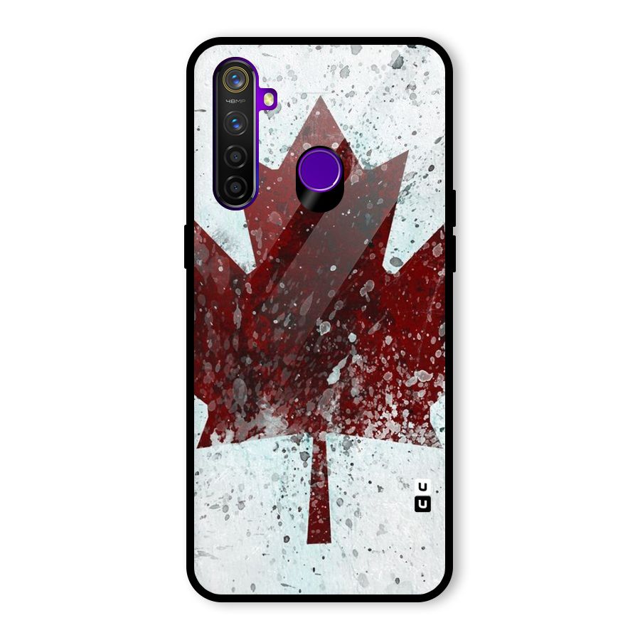 Red Maple Snow Glass Back Case for Realme 5 Pro