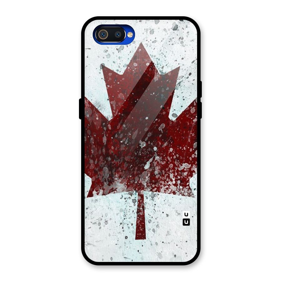 Red Maple Snow Glass Back Case for Realme C2