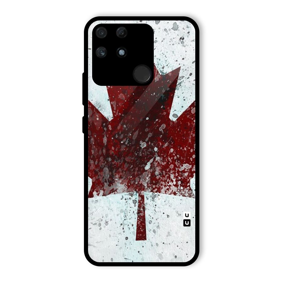 Red Maple Snow Glass Back Case for Realme Narzo 50A