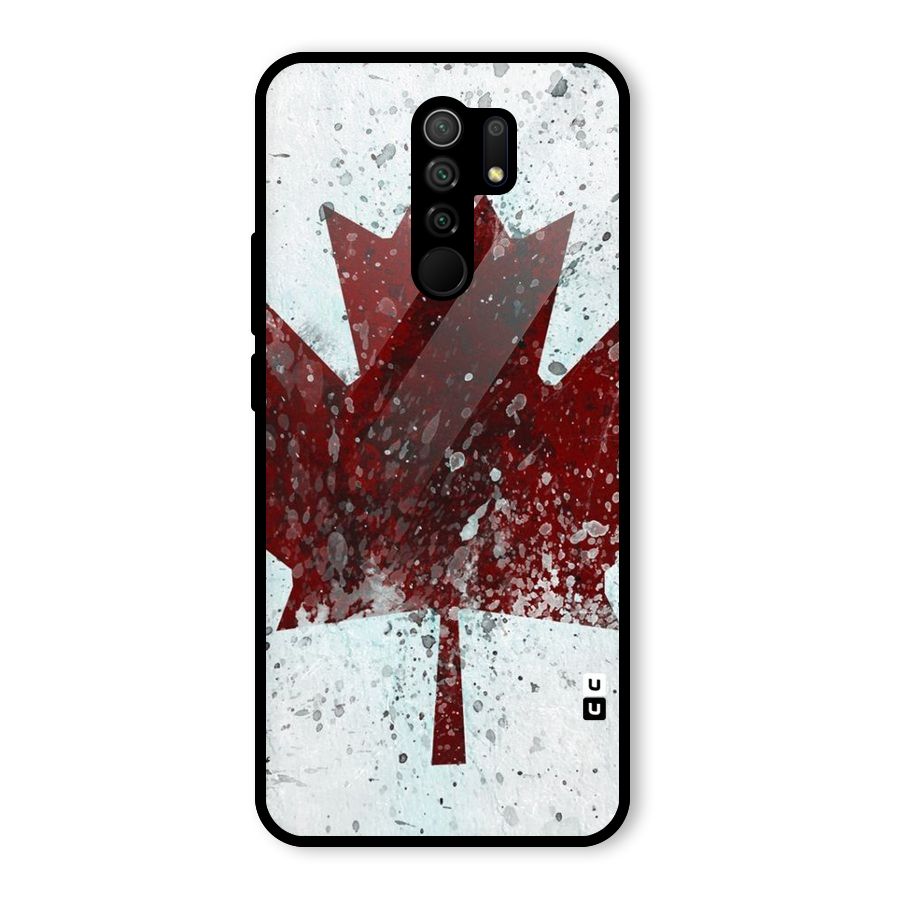 Red Maple Snow Glass Back Case for Redmi 9 Prime