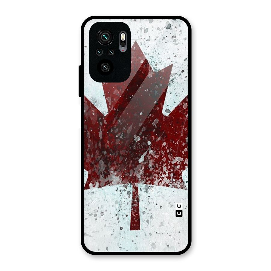 Red Maple Snow Glass Back Case for Redmi Note 10S