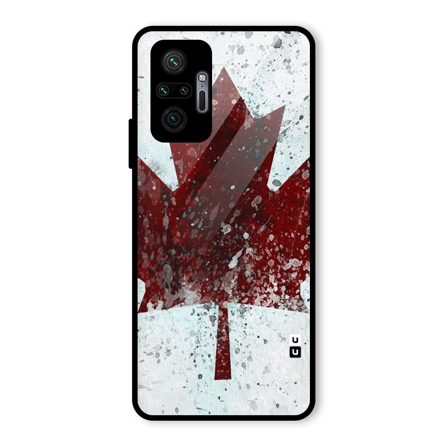 Red Maple Snow Glass Back Case for Redmi Note 10 Pro