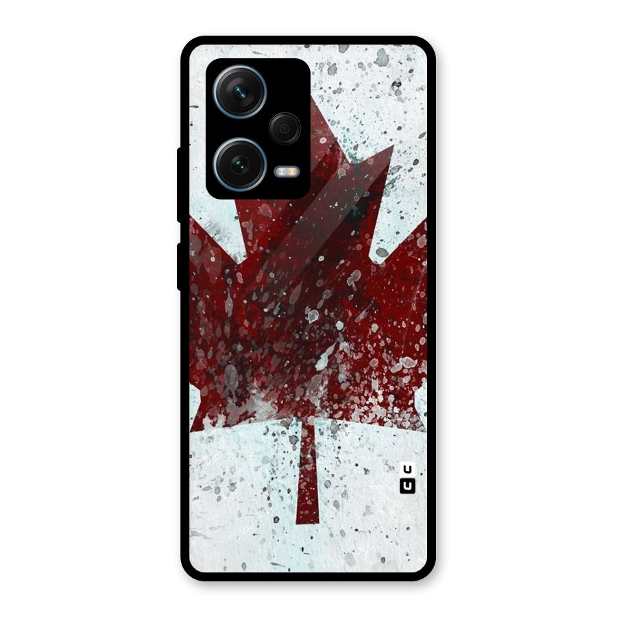Red Maple Snow Glass Back Case for Redmi Note 12 Pro Plus 5G