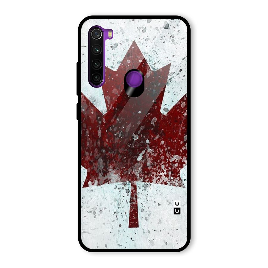 Red Maple Snow Glass Back Case for Redmi Note 8