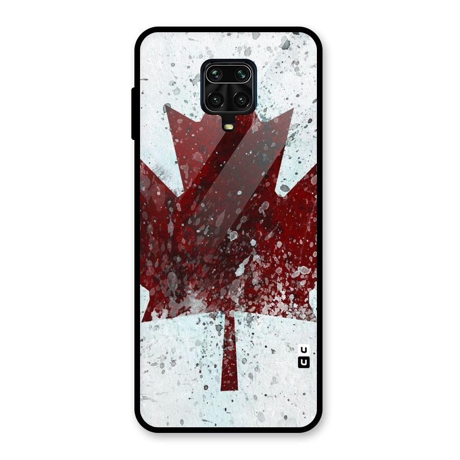 Red Maple Snow Glass Back Case for Redmi Note 9 Pro