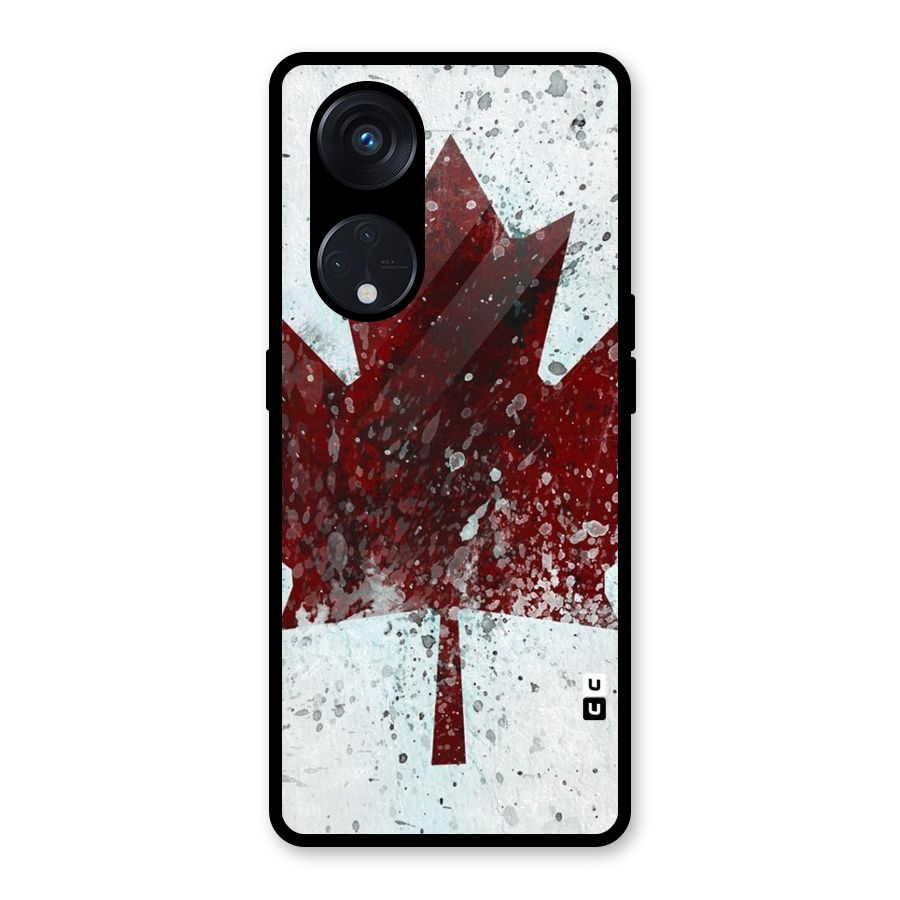 Red Maple Snow Glass Back Case for Reno8 T 5G