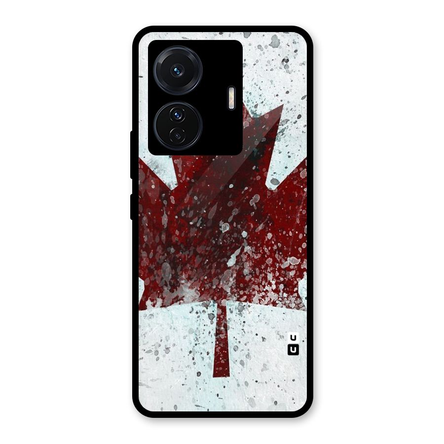 Red Maple Snow Glass Back Case for Vivo T1 Pro