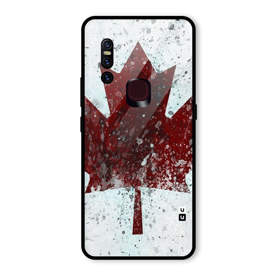 Red Maple Snow Glass Back Case for Vivo V15