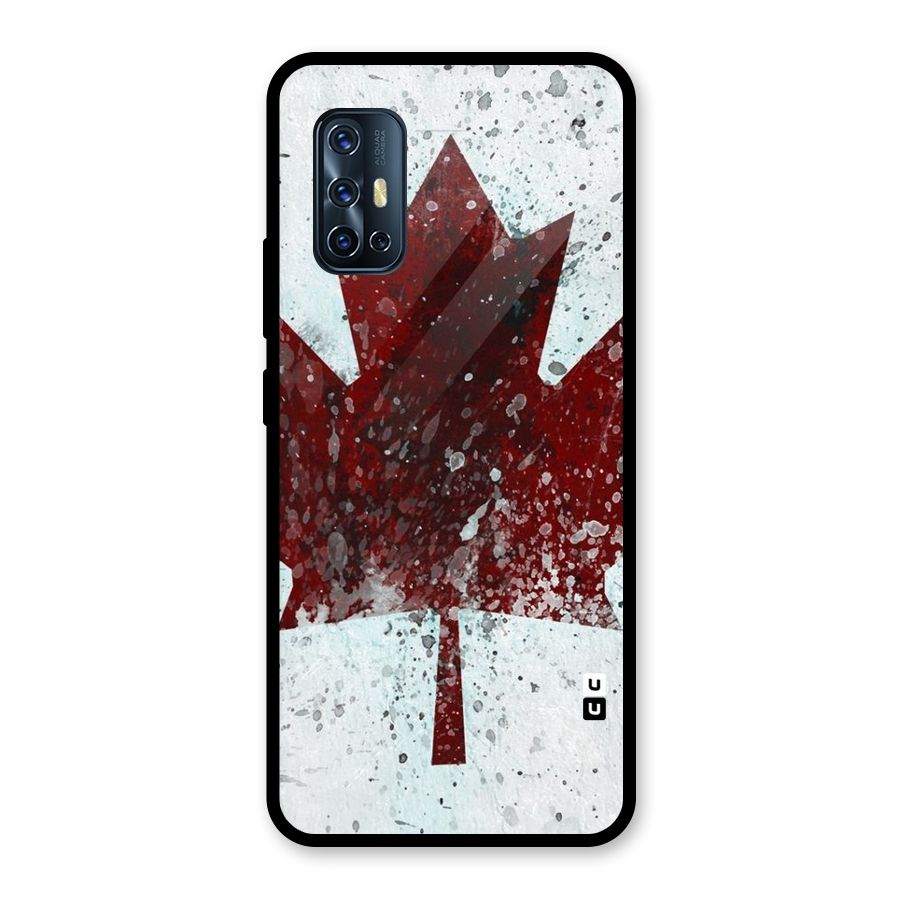Red Maple Snow Glass Back Case for Vivo V17