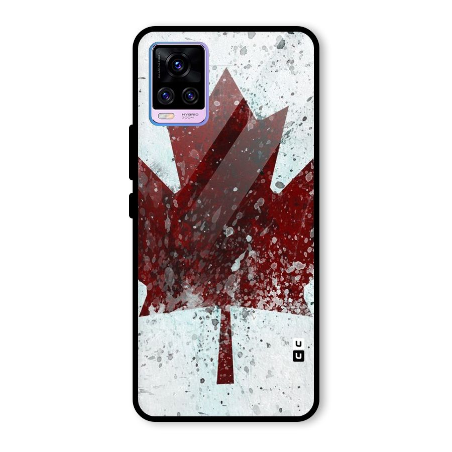 Red Maple Snow Glass Back Case for Vivo V20 Pro