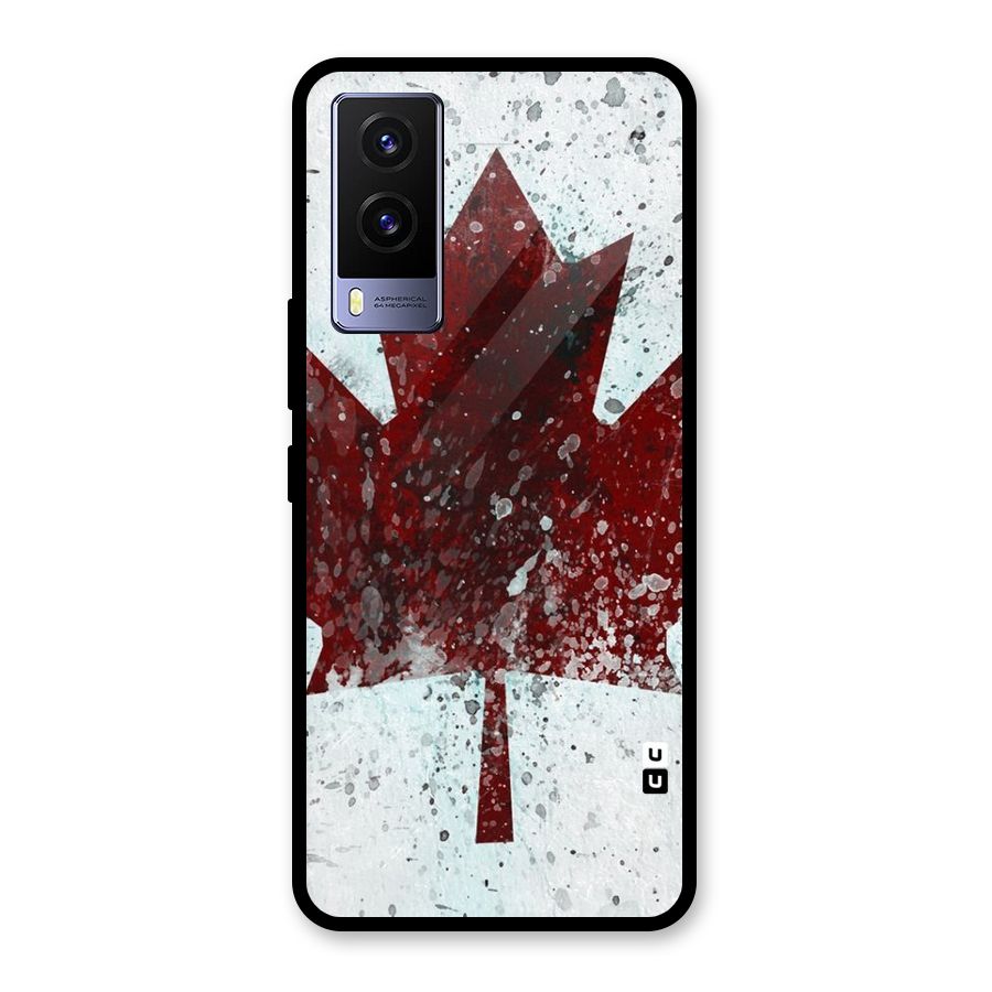 Red Maple Snow Glass Back Case for Vivo V21e 5G