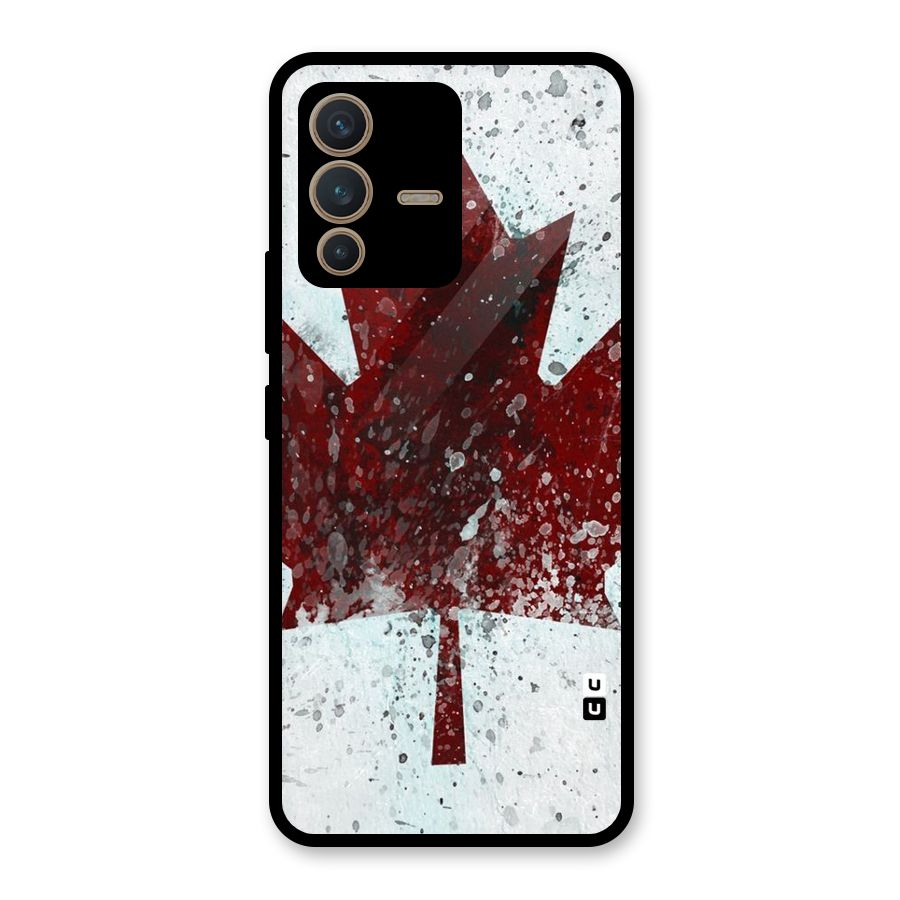 Red Maple Snow Glass Back Case for Vivo V23 5G
