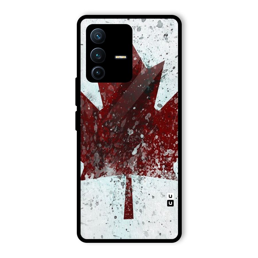Red Maple Snow Glass Back Case for Vivo V23 Pro
