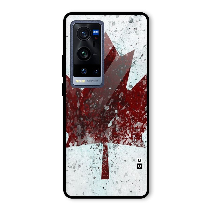Red Maple Snow Glass Back Case for Vivo X60 Pro Plus