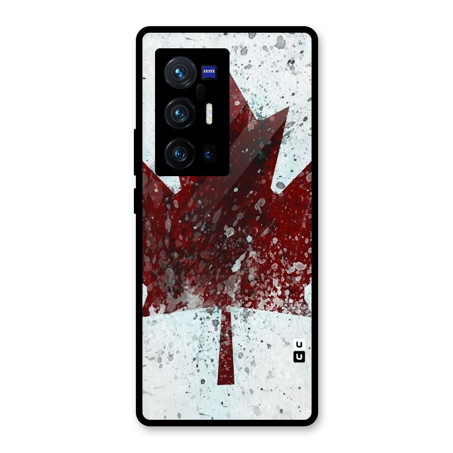 Red Maple Snow Glass Back Case for Vivo X70 Pro Plus