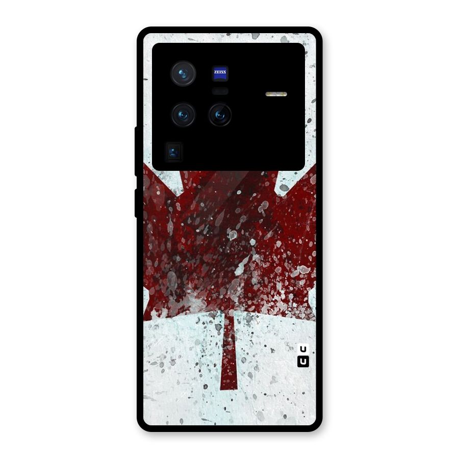 Red Maple Snow Glass Back Case for Vivo X80 Pro