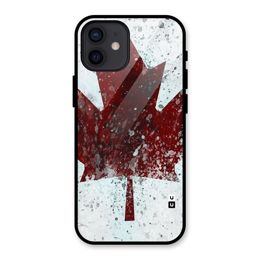 Red Maple Snow Glass Back Case for iPhone 12