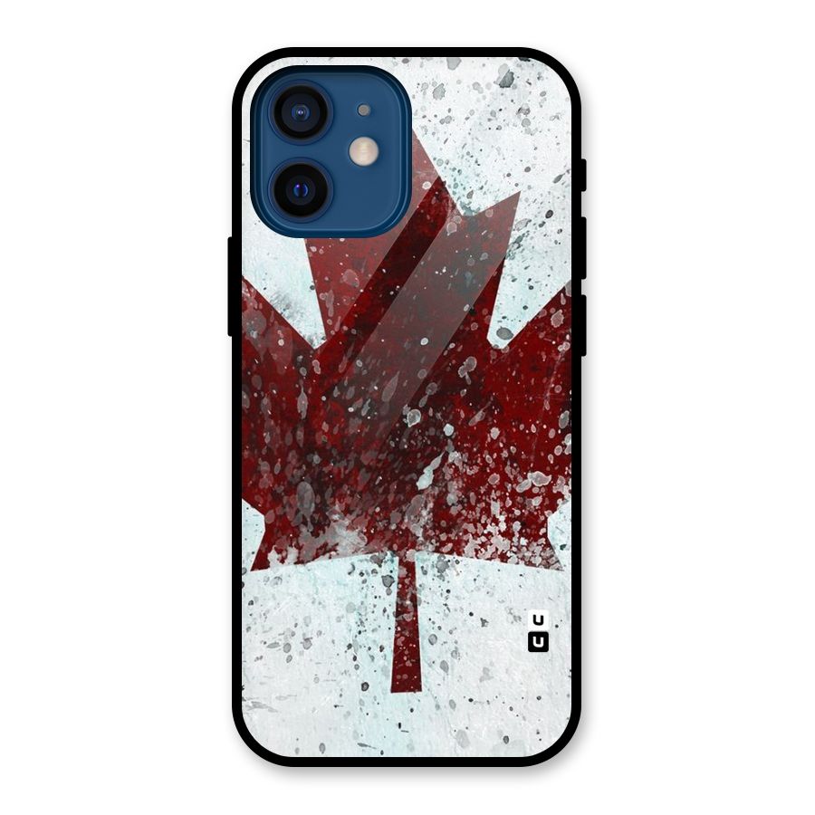 Red Maple Snow Glass Back Case for iPhone 12 Mini