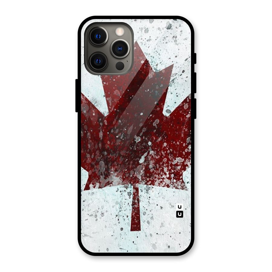 Red Maple Snow Glass Back Case for iPhone 12 Pro Max