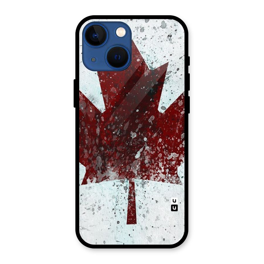 Red Maple Snow Glass Back Case for iPhone 13 Mini