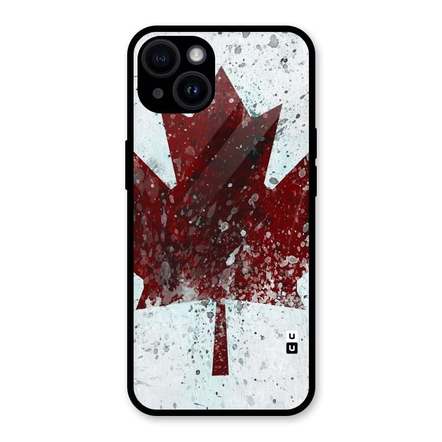 Red Maple Snow Glass Back Case for iPhone 14