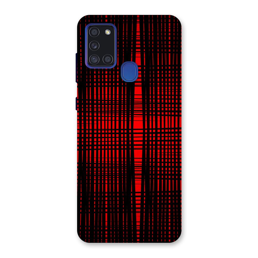 Red Net Design Back Case for Galaxy A21s