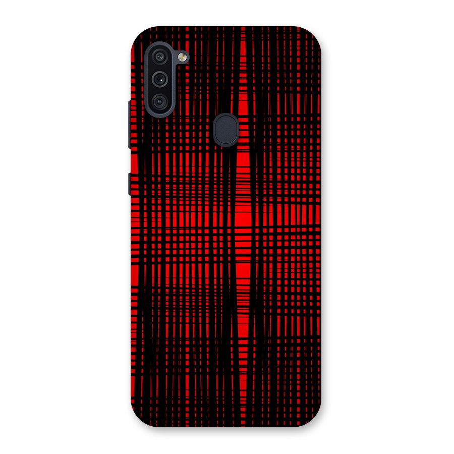 Red Net Design Back Case for Galaxy M11