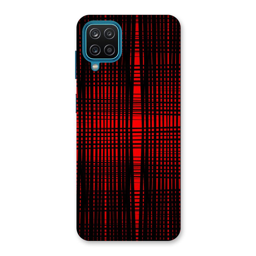 Red Net Design Back Case for Galaxy M12
