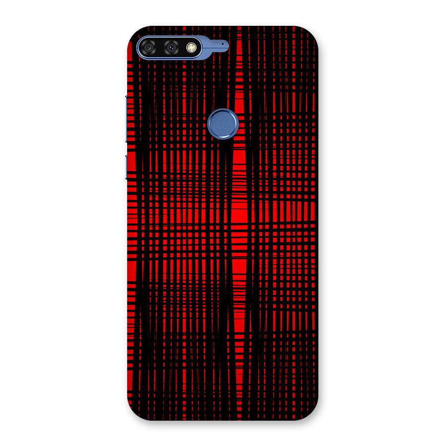 Red Net Design Back Case for Honor 7C