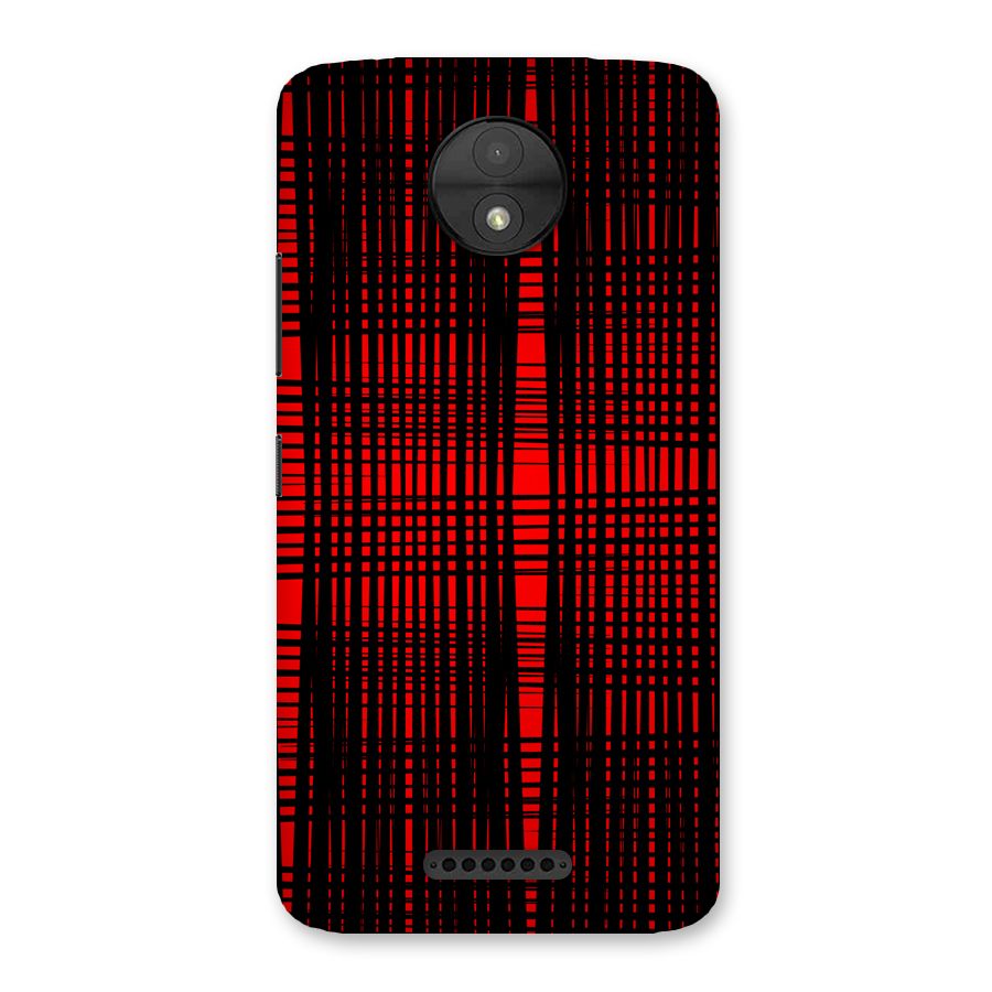 Red Net Design Back Case for Moto C