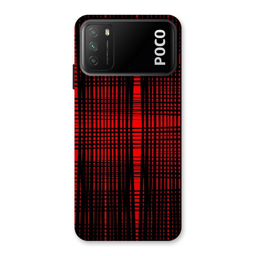 Red Net Design Back Case for Poco M3