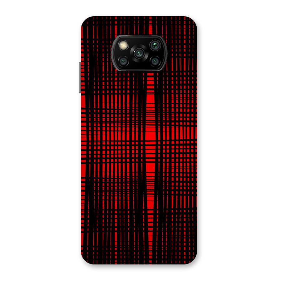 Red Net Design Back Case for Poco X3