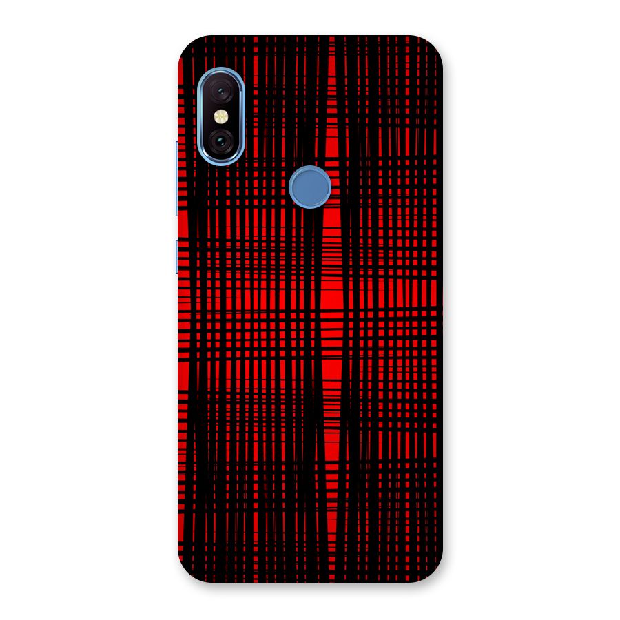 Red Net Design Back Case for Redmi Note 6 Pro